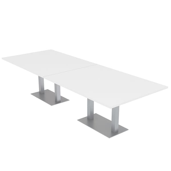 45 in W, 144 in L, 29 in H, Engineered Wood Top, White